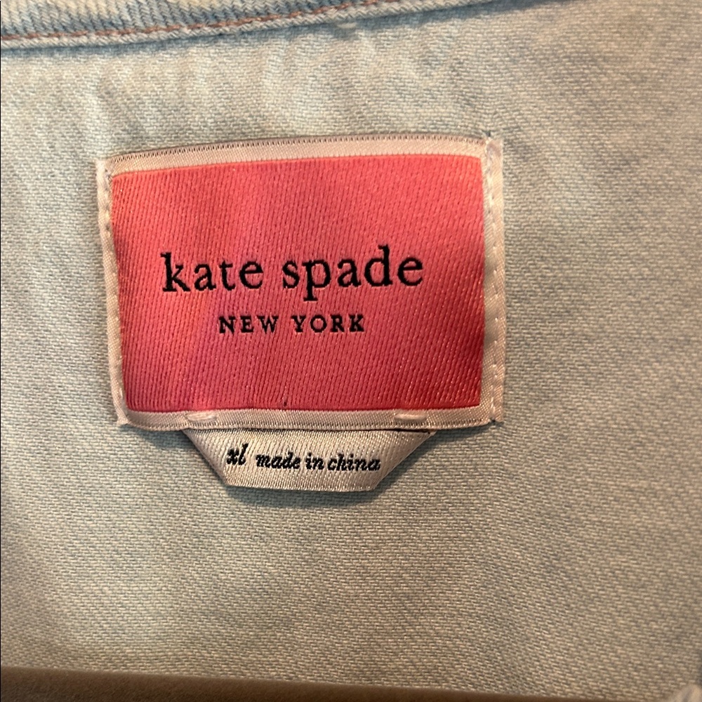 Kate Spade Soft Blue Denim Ruffle Sleeve Mini Dress - Picture 2 of 5